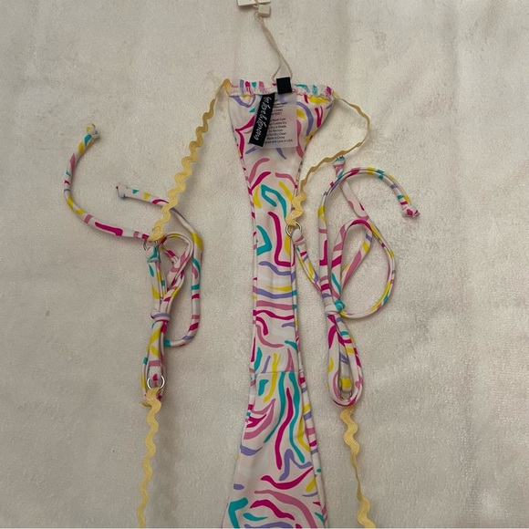 New! For Love And Lemons Colorful Tie Waist Cheeky Bikini Bottom M 1939 - Picture 5 of 7